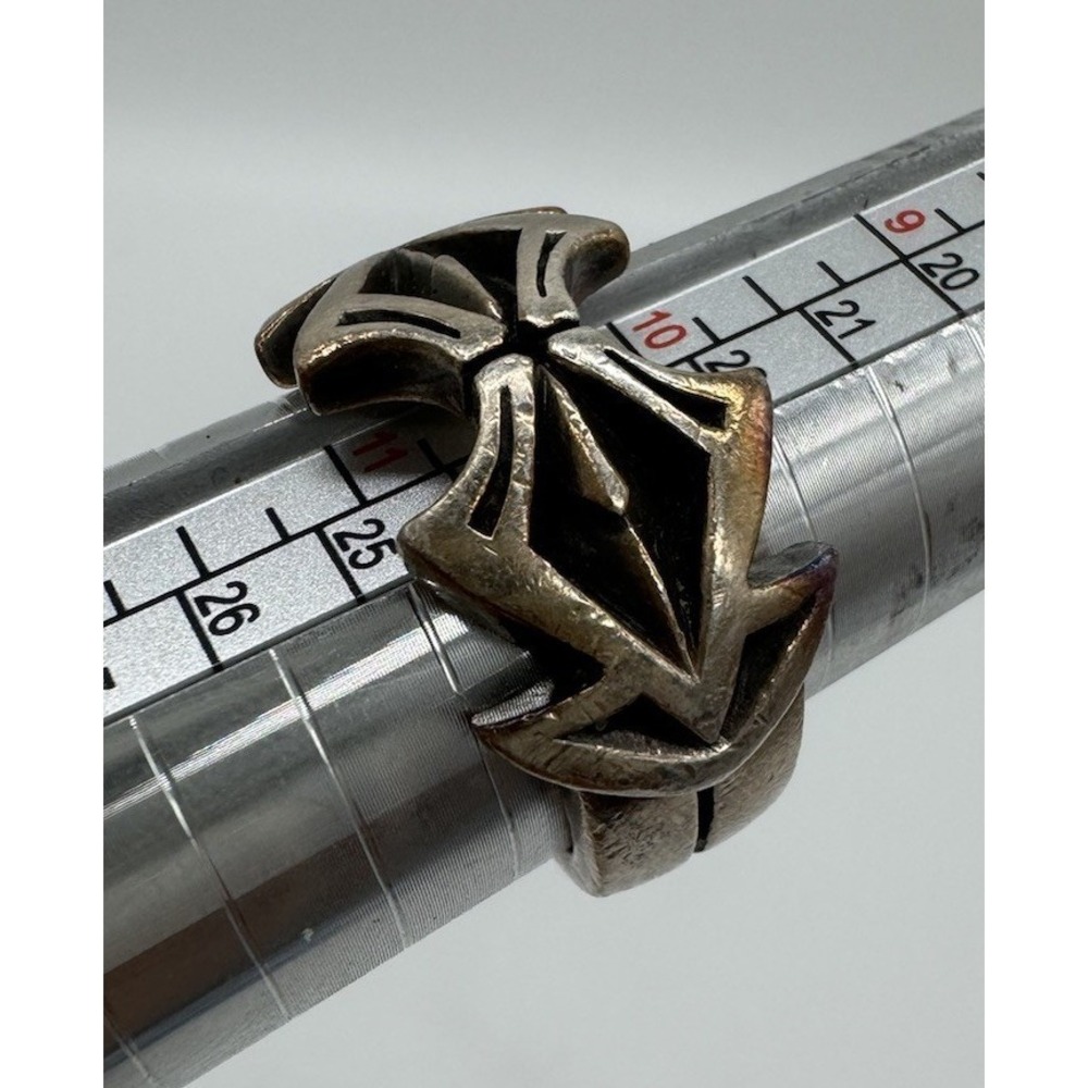 925 Sterling Silver Vintage Ring chrome hearts styled Gothic Biker Ring Sz 10.5